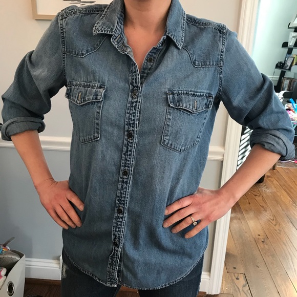 gap denim western shirt